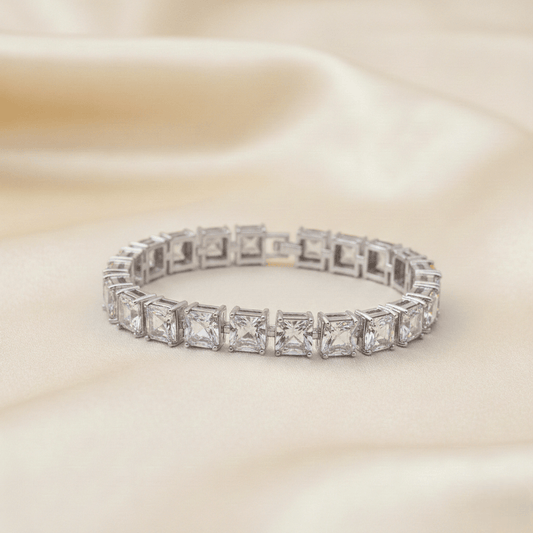 Crimson Crown Gem Bracelet ¥-0002 (Silver_Transperant) - MAWKLUXORA