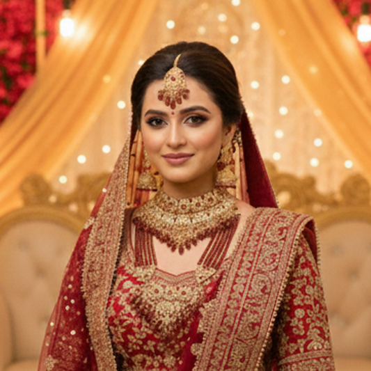 Bridal Jewellery Set --$_0073 (Golden-Red)
