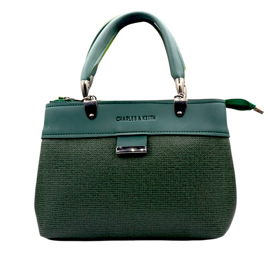 Charles & Keith Inspired Dark Green Textured Shoulder Bag RP 0103