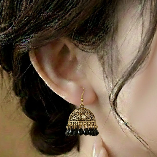 Traditional Jhumka $_0060 (Golden-Black)
