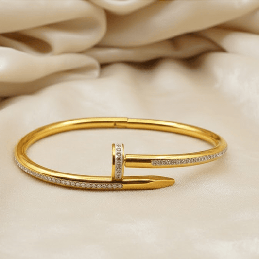 Luxe Nail Bracelet TL-0087 (Silver - Transparent ) - MAWKLUXORA