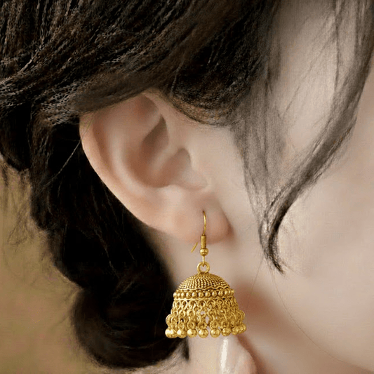 Traditional Jhumka $_0058 (Golden) - MAWKLUXORA