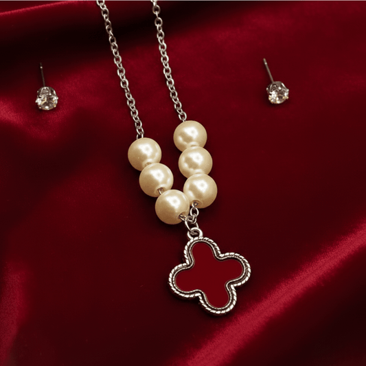 Four-Leaf Pearl Clover Set $_0068 (Red-White) - MAWKLUXORA