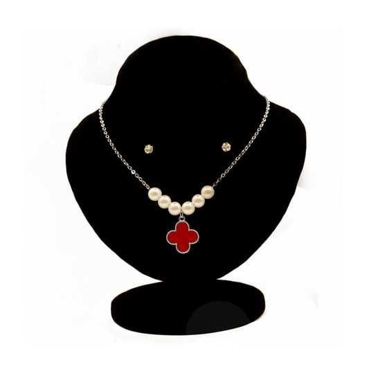 Four-Leaf Pearl Clover Set $_0068 (Red-White) - MAWKLUXORA