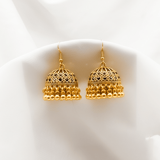 Traditional Jhumka $_0059 (Golden-Black) - MAWKLUXORA