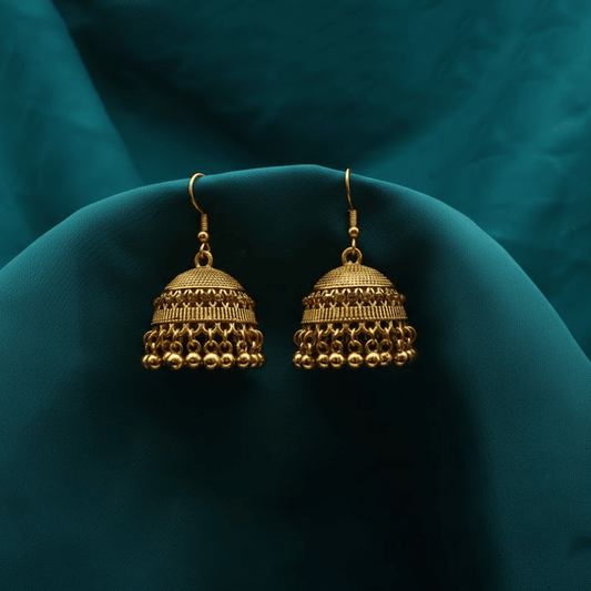 Traditional Jhumka $_0058 (Golden) - MAWKLUXORA
