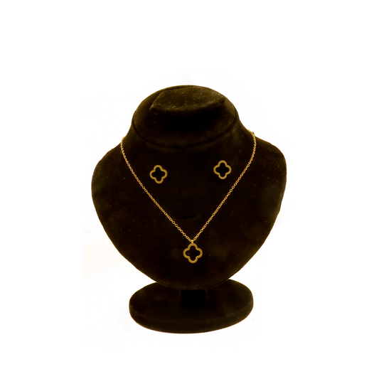 Four-Leaf Clover Pendant & Stud Set ¥-0022