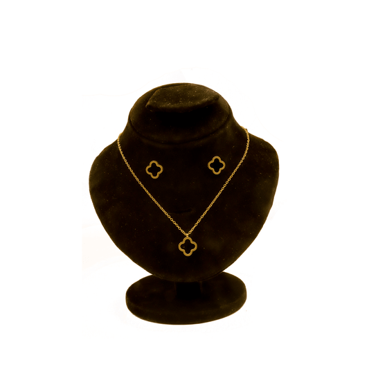 Four-Leaf Clover Pendant & Stud Set ¥-0022 - MAWKLUXORA