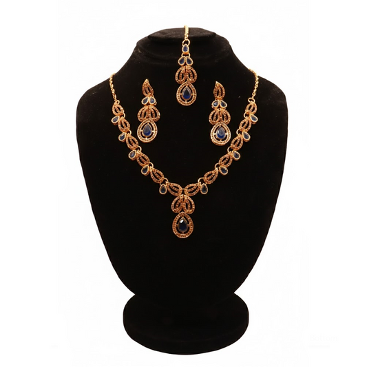 Regal Peach Blossom Nacklace Set $_0070 (Golden-Zinc)