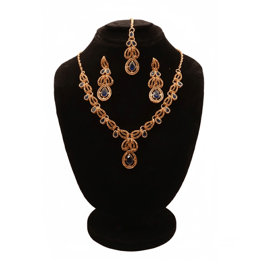 Regal Peach Blossom Nacklace Set $_0070 (Golden-Zinc) - MAWKLUXORA