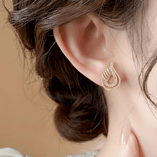 Angel Wing Zircon Earrings ¥-0008 (Silver) - MAWKLUXORA