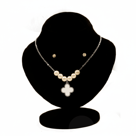 Four-Leaf Pearl Clover Set $_0068 (Golden-White) - MAWKLUXORA