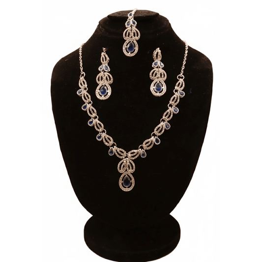 Regal Peach Blossom Nacklace Set $_0070 (Silver-Zinc) - MAWKLUXORA