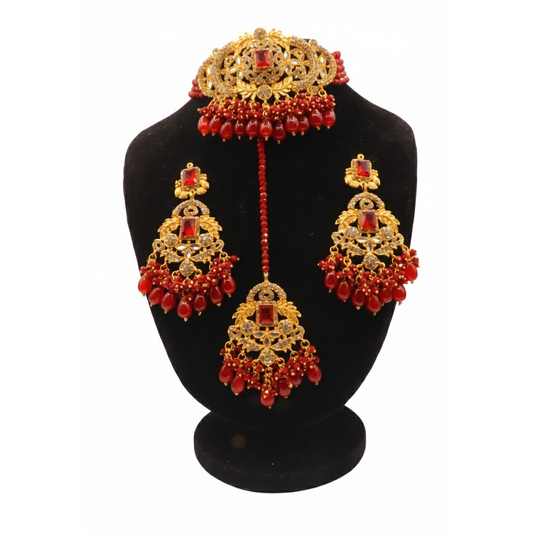 Traditional Choker Set $_0069 (Golden-Red)