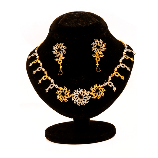 Kundan Style $_0048 (Silver-Golde-Black) - MAWKLUXORA