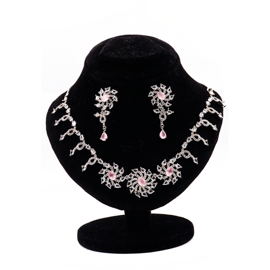 Kundan Style $_0048 (Silver-Pink)