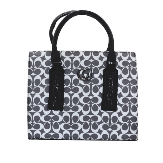 Gucci - Iconic Patterned HandBag RP 0100 ( Black Grey White)