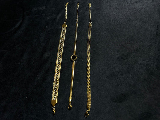 Stack of Three Trendy Daily Wear Bracelets