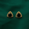 Gold-Tone Triangle Studs ¥-0030 (Golden-Black) - MAWKLUXORA