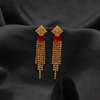 Zirconia Cut Frame Hoops $_0056 (Golden-Red)
