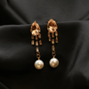 Pearl Shine Drop Hoops $_0055 (Golden-White-Tiger) - MAWKLUXORA