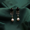 Pearl Shine Drop Hoops $_0055 (Golden-White-Black)