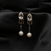 Pearl Shine Drop Hoops $_0055 (Golden-White-Transperant) - MAWKLUXORA