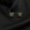 Flowral Crystal Studs ¥-0031 (Golden-SeaGreeen)