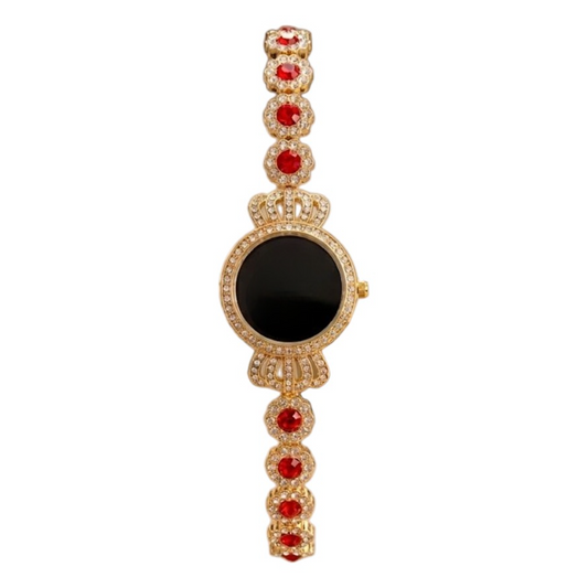 Crimson Tech Rose Golden and Red Ruby Digital Watch SOU624