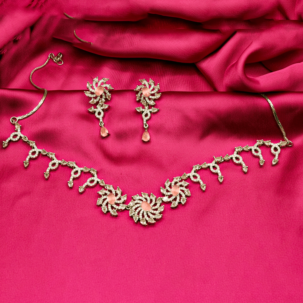 Kundan Style $_0048 (Silver-Pink) - MAWKLUXORA