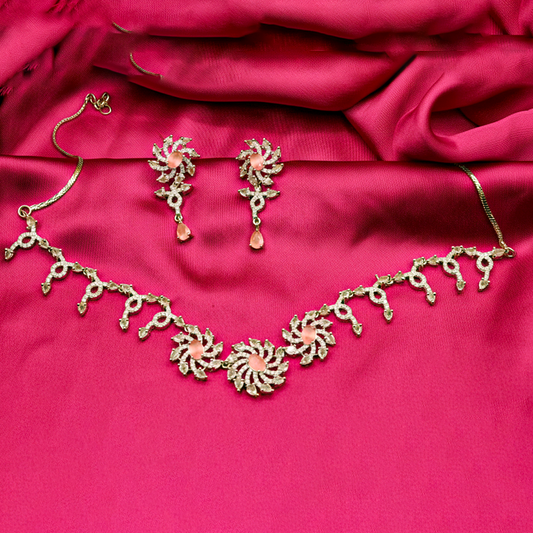 Kundan Style $_0048 (Silver-Pink)