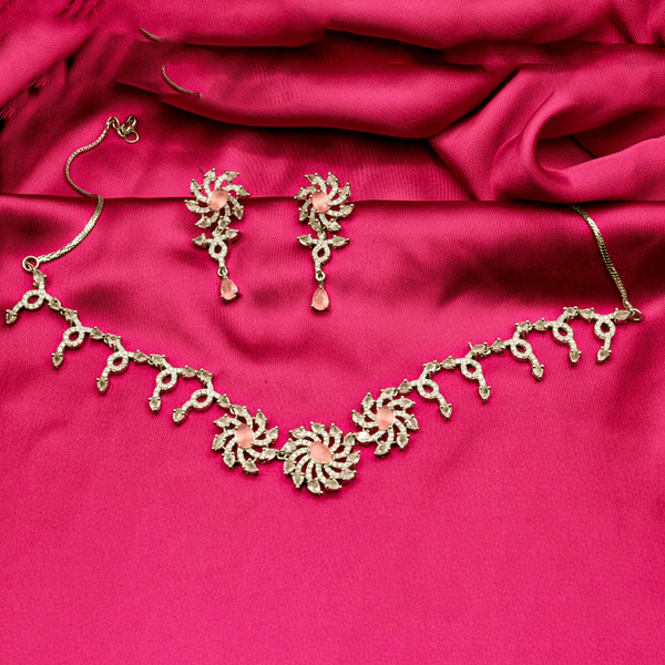 Kundan Style $_0048 (Silver-Pink) - MAWKLUXORA
