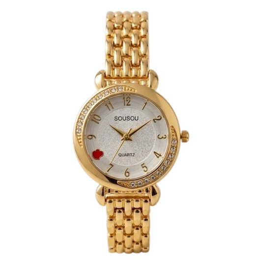 Serene Golden and White Classic Watch SOU515