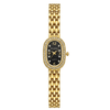 Elegant Women’s Golden and Black Oval Dial Watch with Crystal Border SOU512 - MAWKLUXORA
