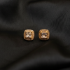 Fancy Sqaure Gemstuds ¥-0027 (Golden-White)