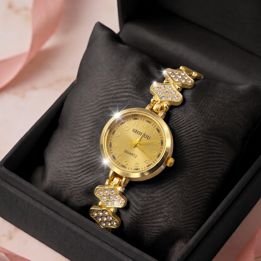 Blossom Petite Golden Crystal Leaf Watch SOU519