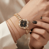 Royal Golden Black Clover Jewelry Watch SOU511 - MAWKLUXORA