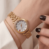 Serene Golden and White Classic Watch SOU515 - MAWKLUXORA