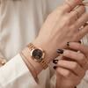 Golden and Black Grace Slim Link Watch SOU513 - MAWKLUXORA