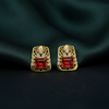 Cushion Cut Studs ¥-0037 (Golden-Red)