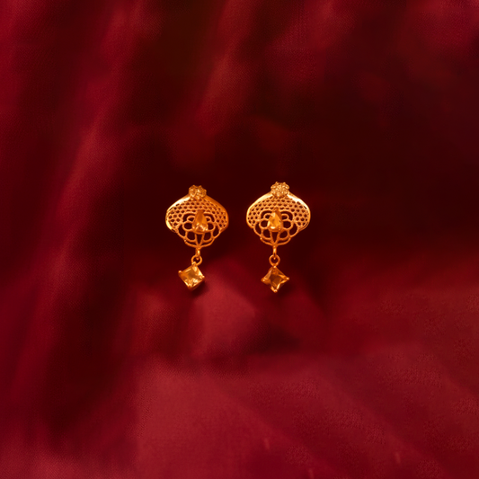 Lattice Drop Earrings ¥-0039 (Golden)