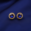 Flowral Crystal Studs ¥-0038 (Golden-Blue)