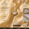 Crystal Blossom Golden and White Luxury Watch SOU514 - MAWKLUXORA