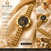 Golden and Black Grace Slim Link Watch SOU513 - MAWKLUXORA