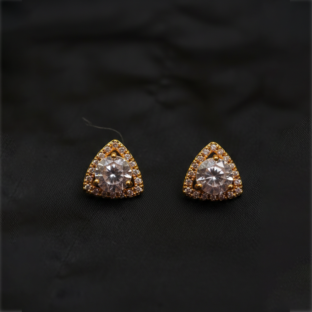 Gold-Tone Triangle Studs  ¥-0030 (Golden-Transperant)