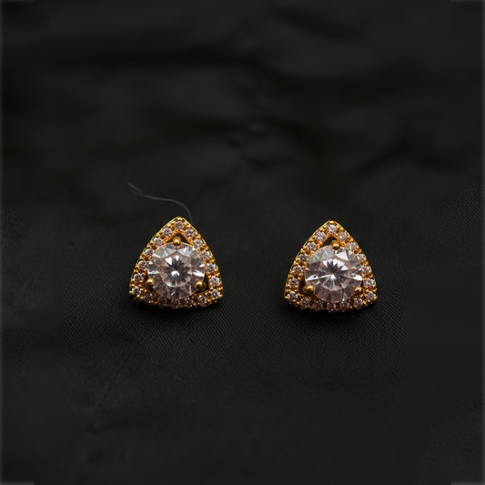 Gold-Tone Triangle Studs  ¥-0030 (Golden-Transperant)