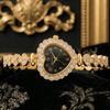 Crystal Blossom Golden and Black Luxury Watch SOU514 - MAWKLUXORA