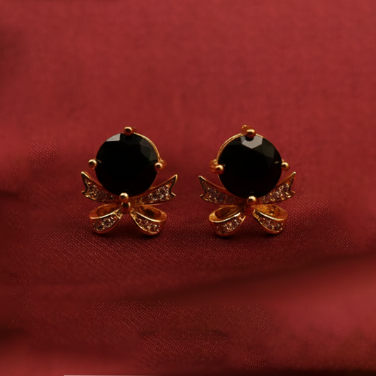 Bow & Gemstuds ¥-0032 (Golden-Black)