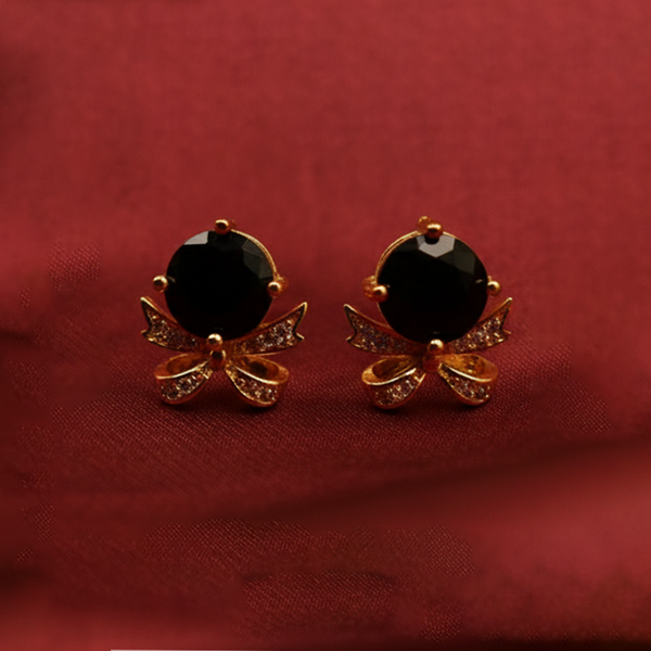 Bow & Gemstuds ¥-0032 (Golden-Black)
