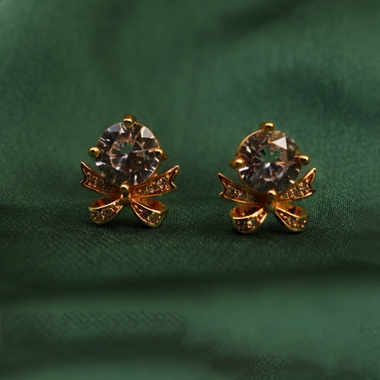 Bow & Gemstuds ¥-0032  (Golden-Transperant)